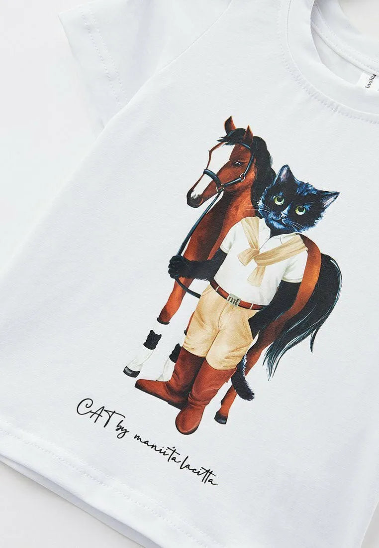 Printed T-shirt RIDER CAT - Maniita Lacitta