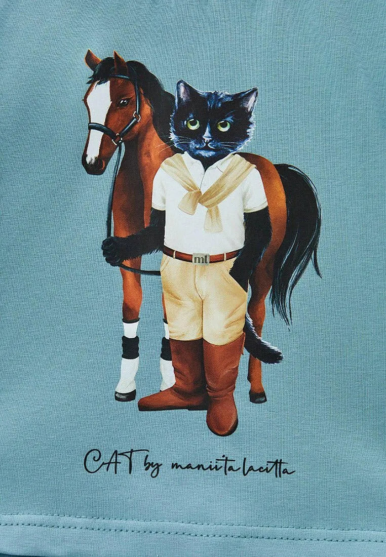 Printed T-shirt RIDER CAT - Maniita Lacitta