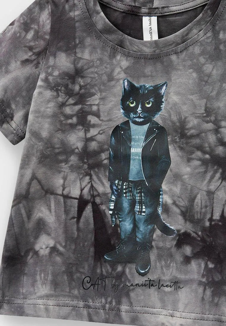 Printed T-shirt ROCKER CAT - Maniita Lacitta