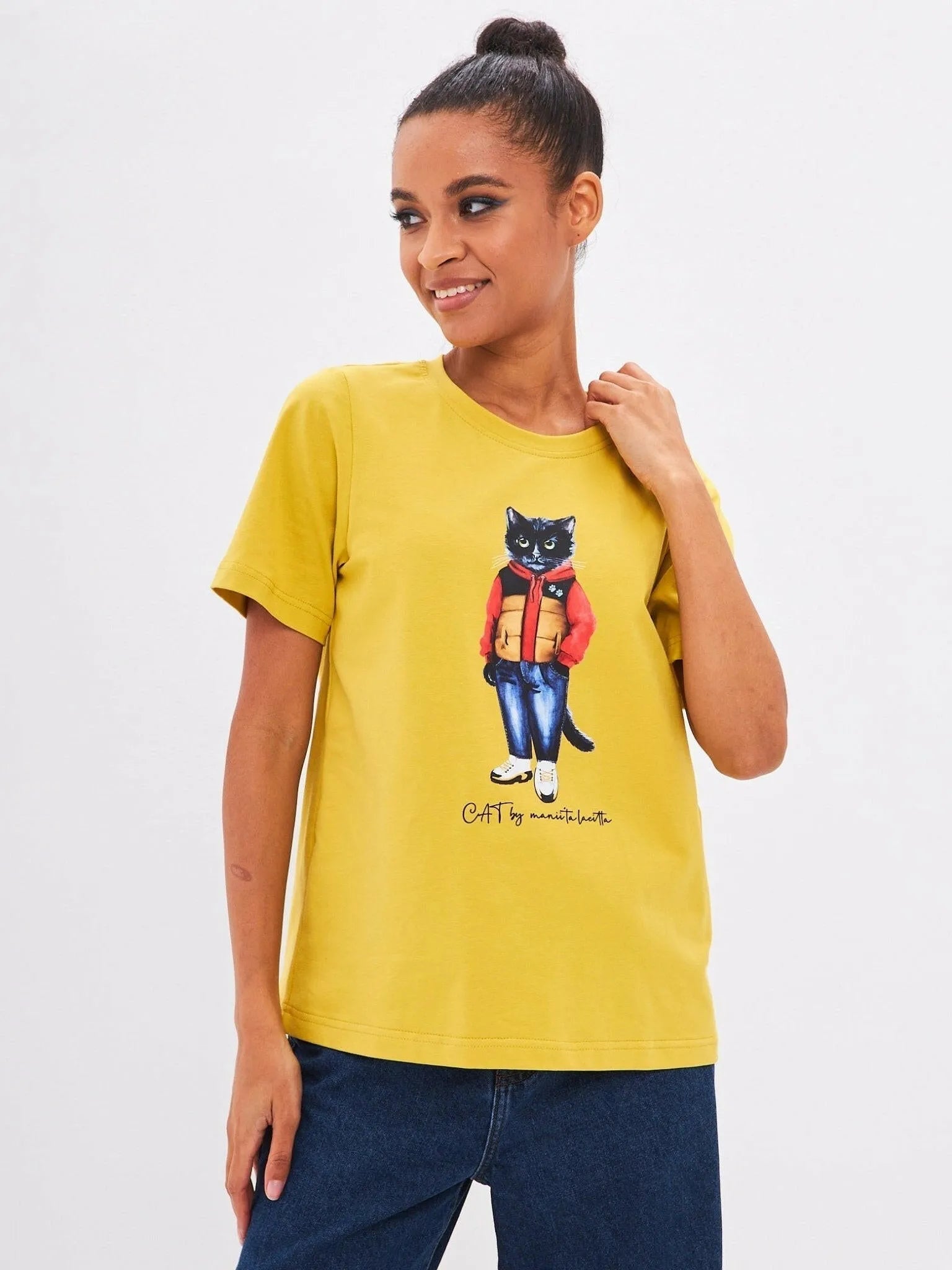 Printed T-shirt SPORT CASUAL CAT - Maniita Lacitta