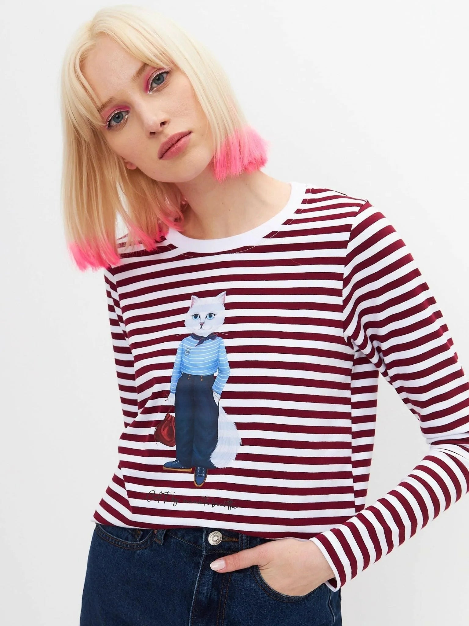 Red Printed Longsleeve MARINER CAT - Maniita Lacitta