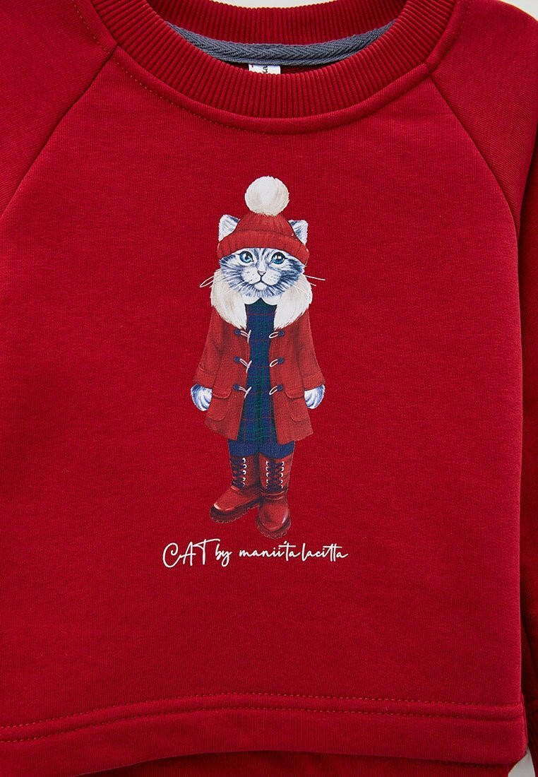 Red Printed sweatshirt CHRISTMAS KITTY - Maniita Lacitta