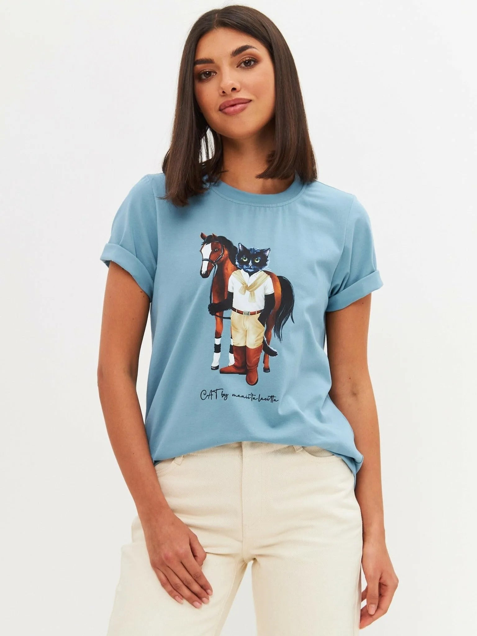 Printed T-shirt RIDER CAT - Maniita Lacitta