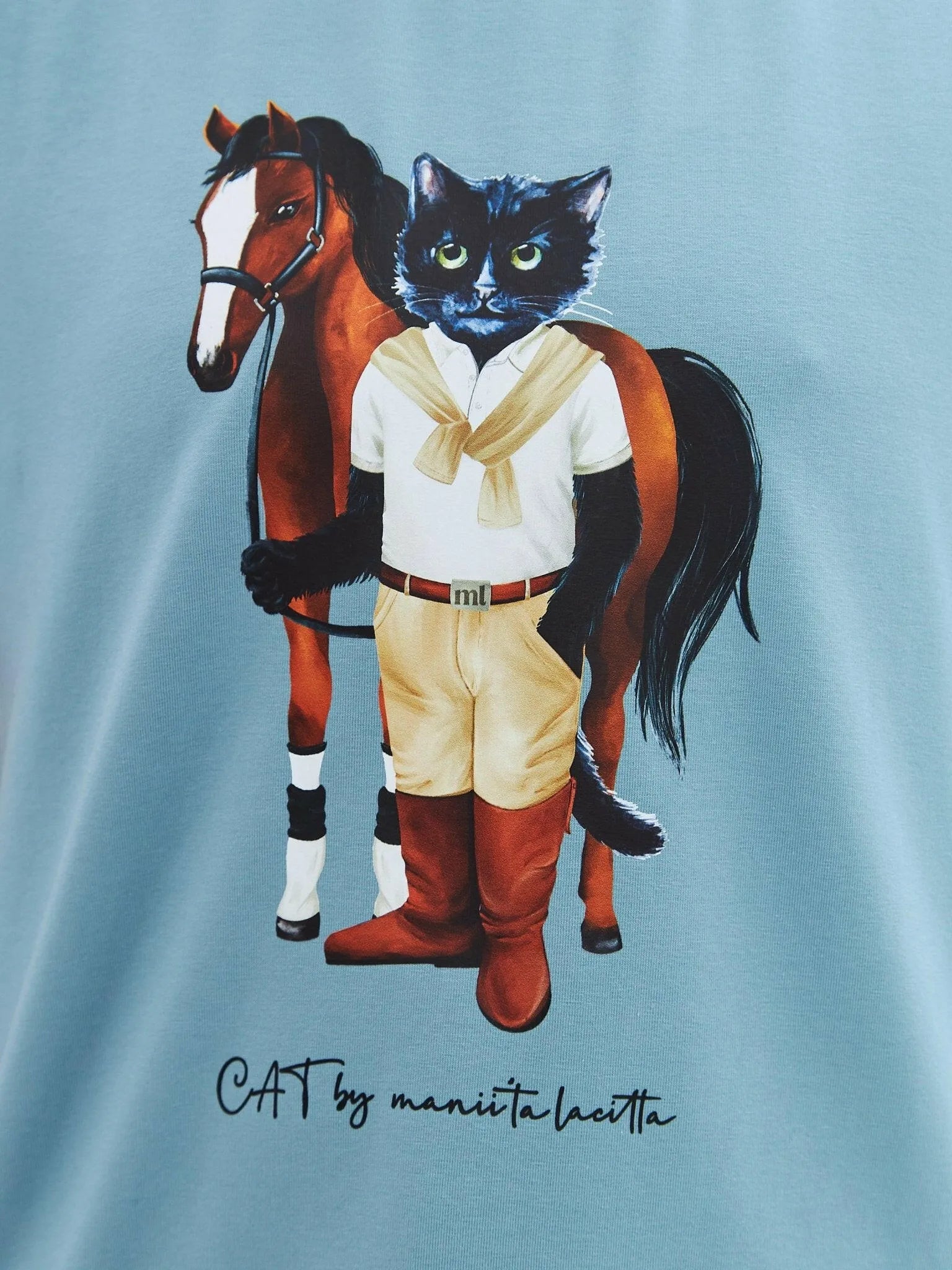 Printed T-shirt RIDER CAT - Maniita Lacitta