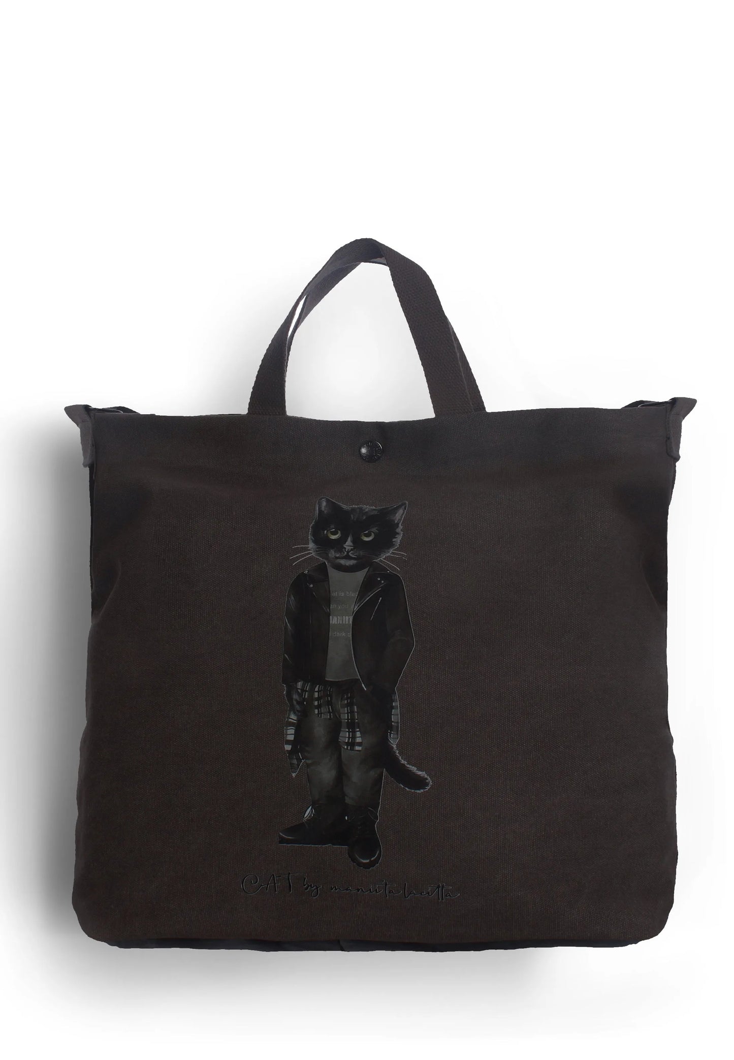 Shopper grey with ROCKER CAT - maniita lacitta