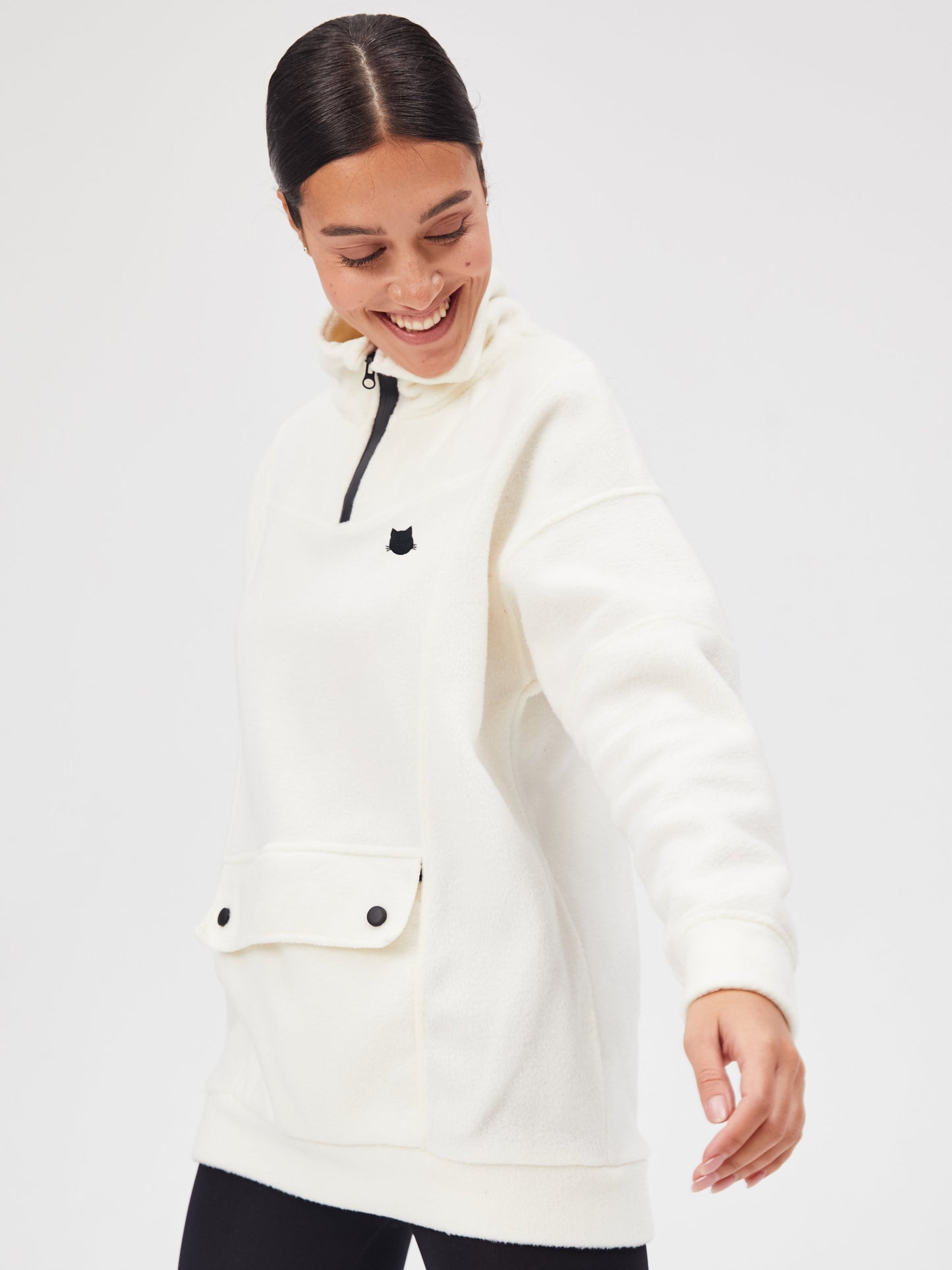 White Fleece sweatshirt - Maniita Lacitta