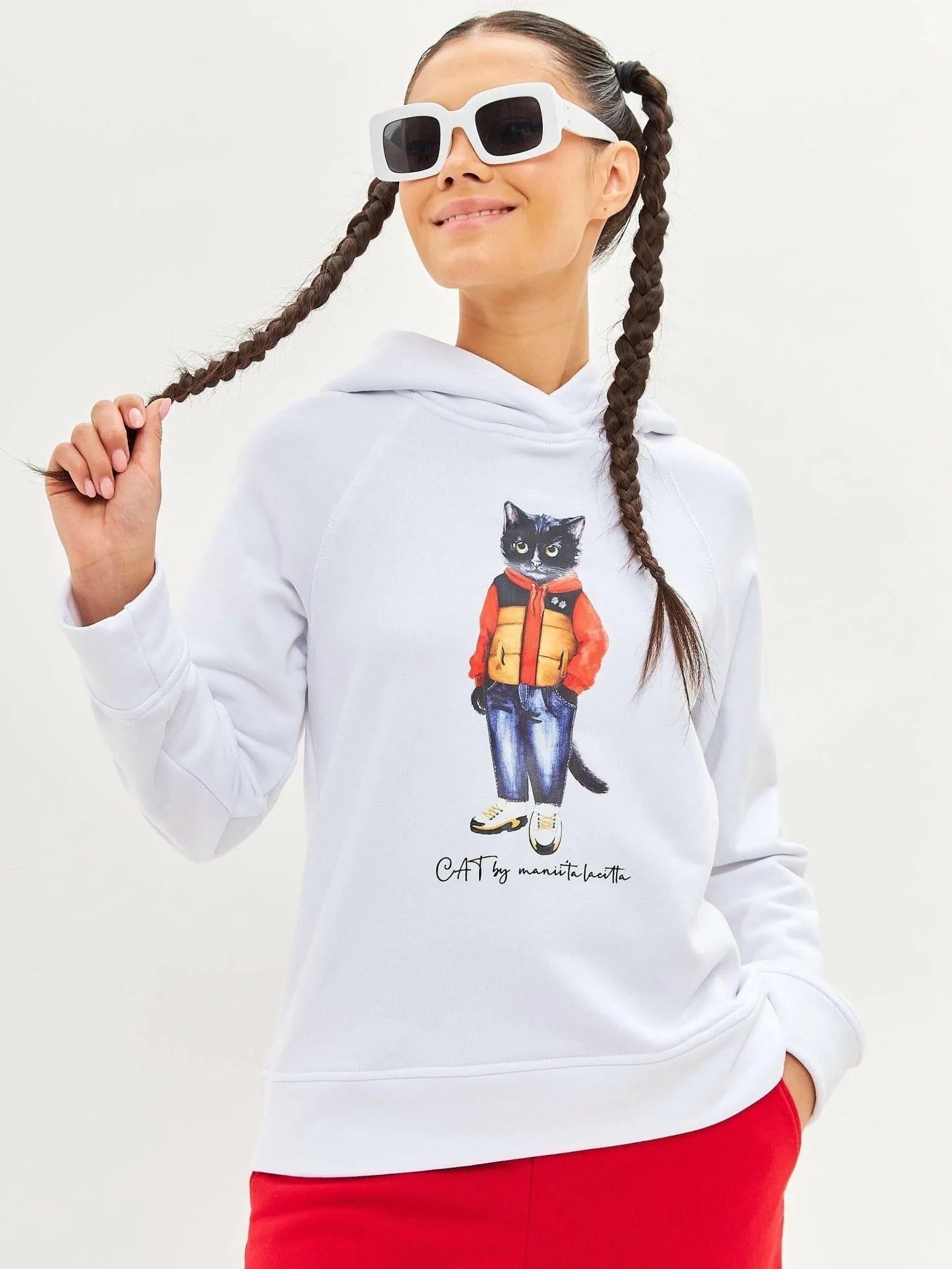 Printed Hoodie SPORT CASUAL CAT - Maniita Lacitta