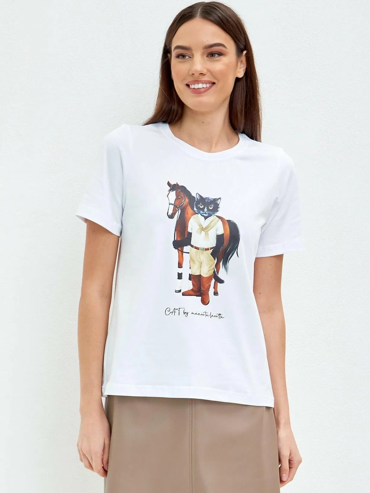 Printed T-shirt RIDER CAT - Maniita Lacitta