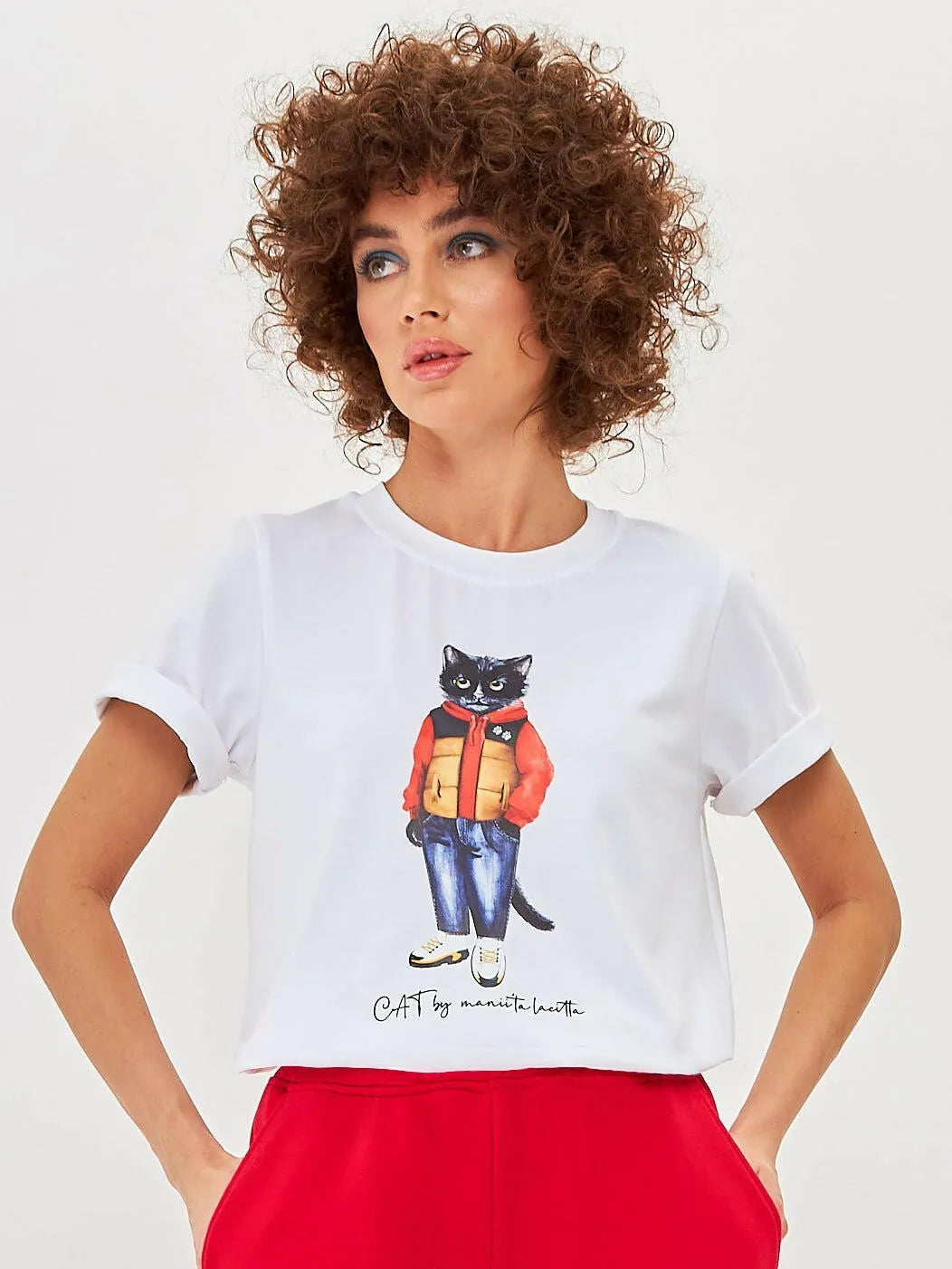 Printed T-shirt SPORT CASUAL CAT - Maniita Lacitta