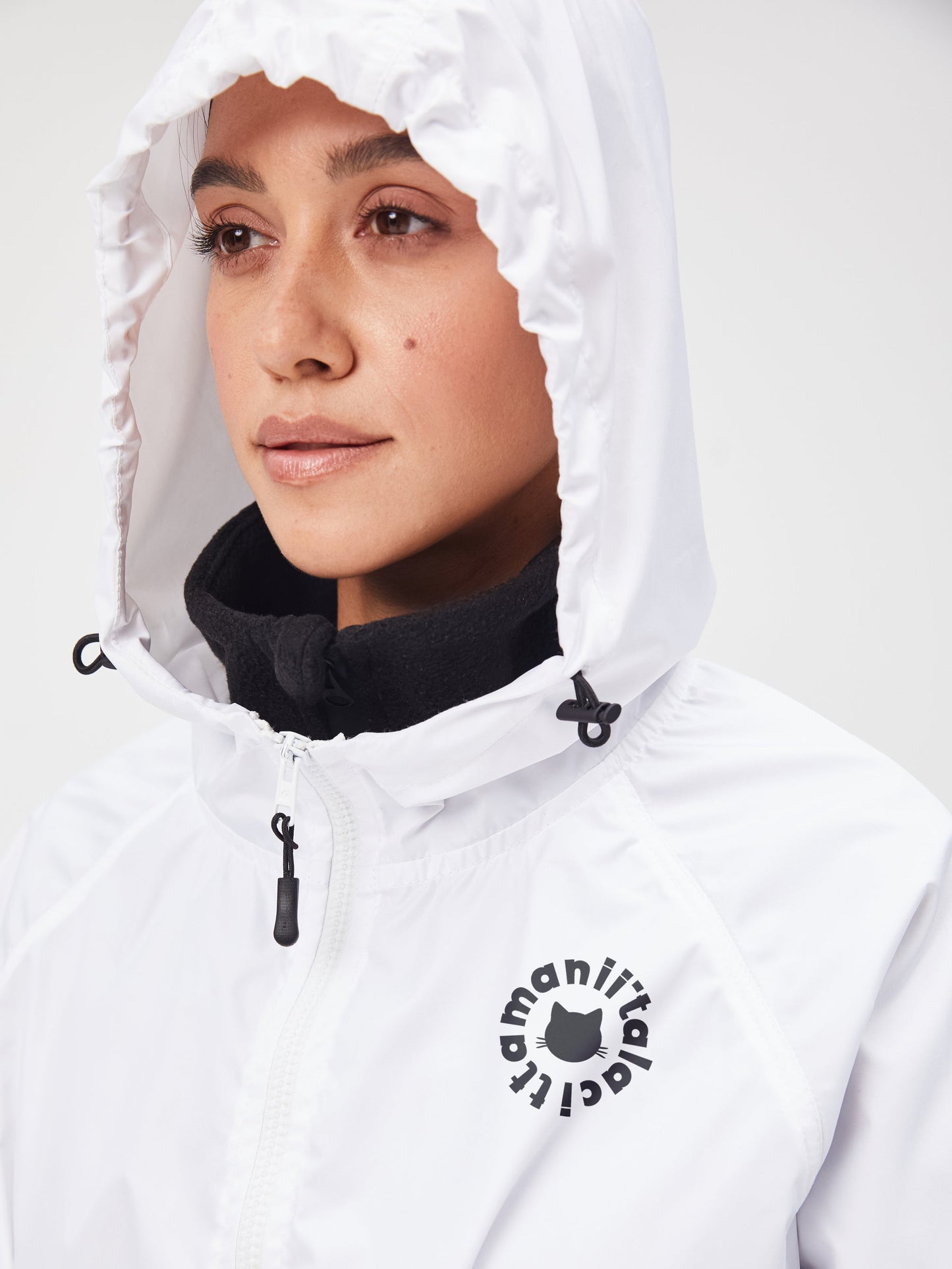 White windbreaker jacket CATWIND - Maniita Lacitta