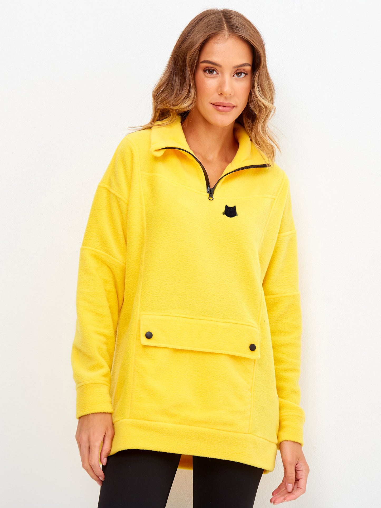 Yellow Fleece sweatshirt CATFLEES - Maniita Lacitta